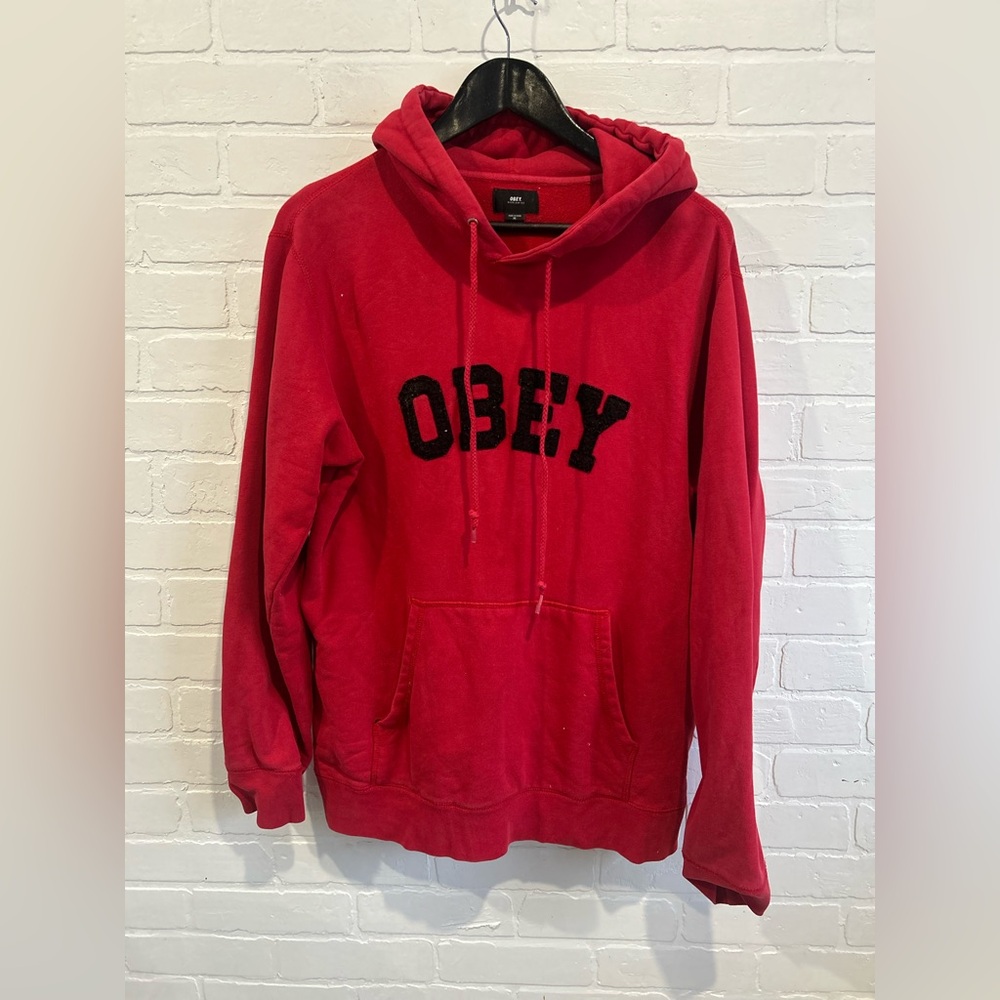 Red Obey hoodie